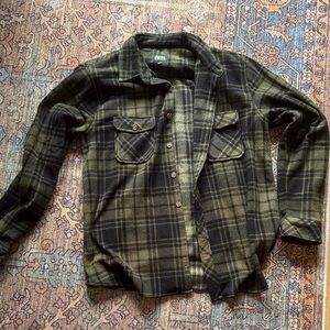 Farias Dark Green Plaid Fleece Shacket